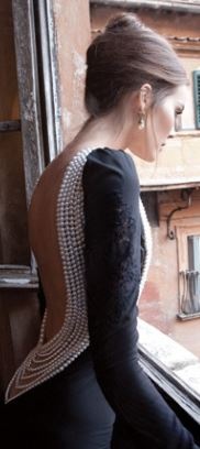 black dress pearls fashion style maria frangieh blog