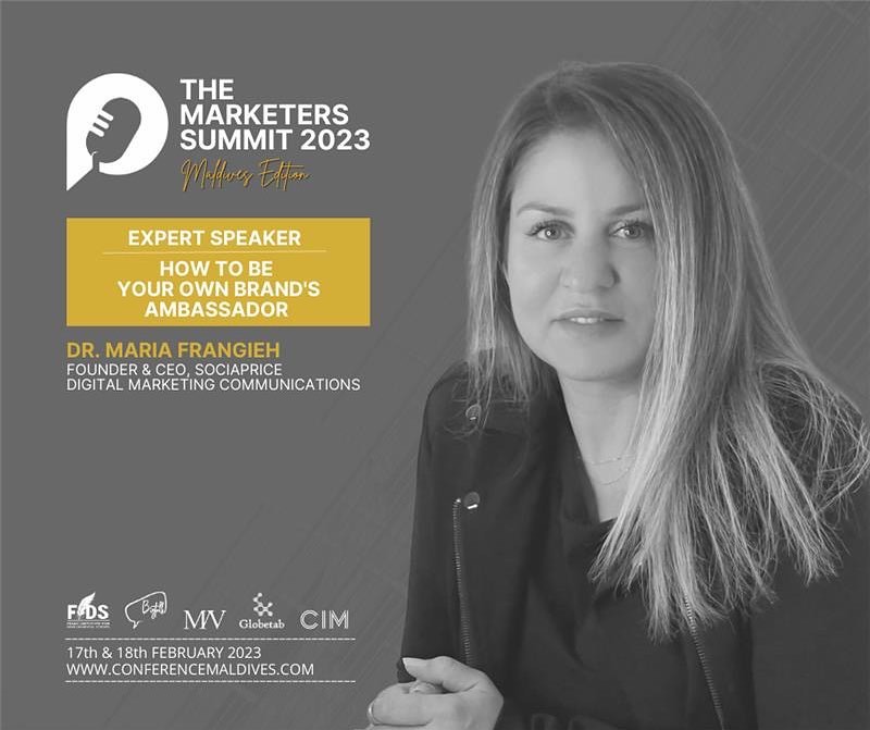 maria frangieh the marketers summit maldives edition brand ambassador personal branding